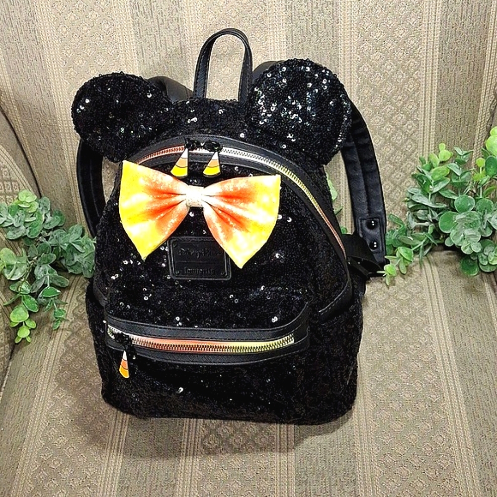 Rare Disney Parks X Lounge Fly Mickey Jack O Lantern Candy Corn Mini Backpack